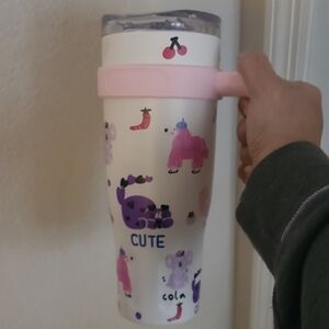 Cute Kids Toy Tumbler with Pink Handle